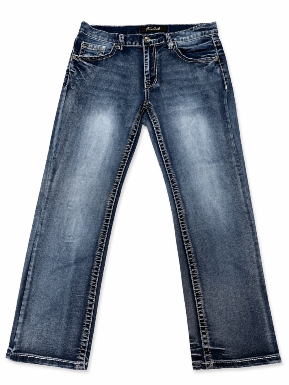 True Luck Men’s Blue Jeans Straight Leg Stretch Denim 32x30